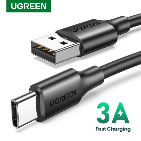 Кабель UGREEN USB C для iPhone 15 Samsung S23 Xiaomi 11 Pro, зарядный USB-кабель для передачи данных, кабель для быстрой зарядки, 3 А