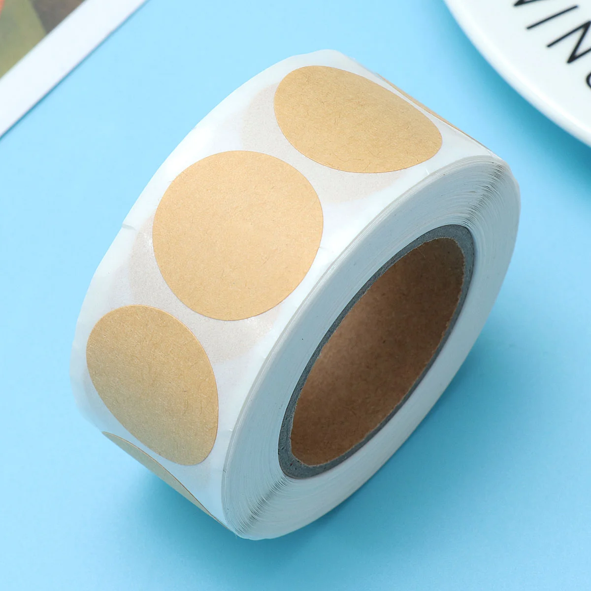 500 шт. наклейки из крафт-бумаги круглые клейкие записываемые этикетки для
