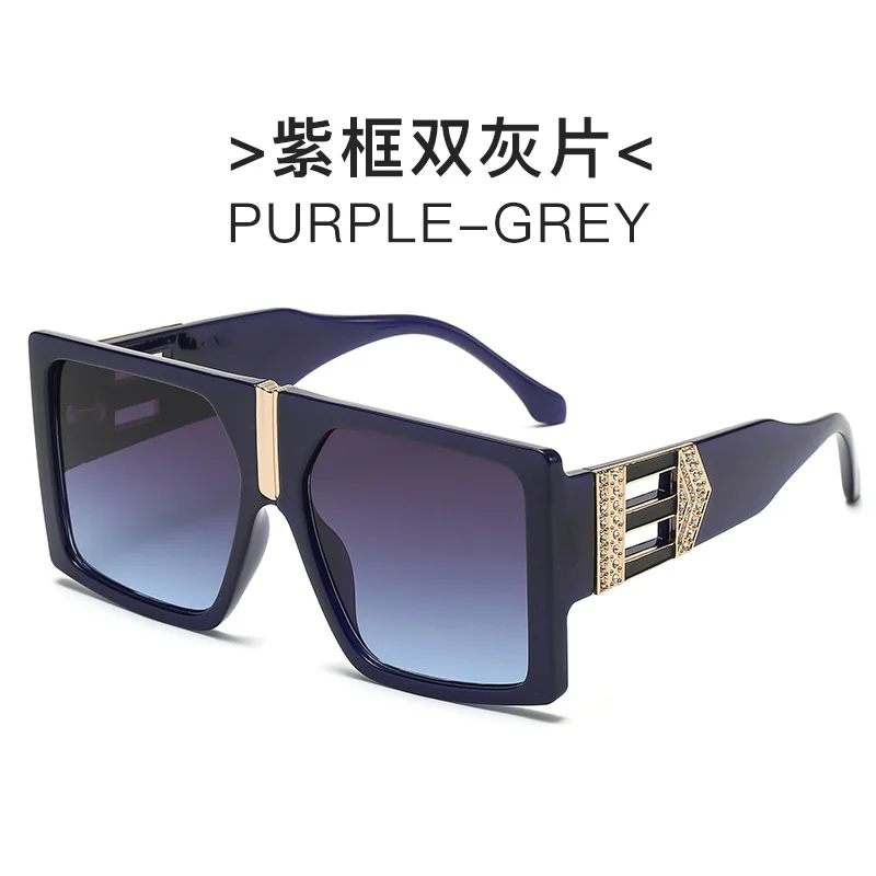 

2022 Square Rhinestone Sunglasses Ladies Super Retro Rivet Gradient Big Glasses Fashion Prom Party Eyewear Oculos De Sol UV400