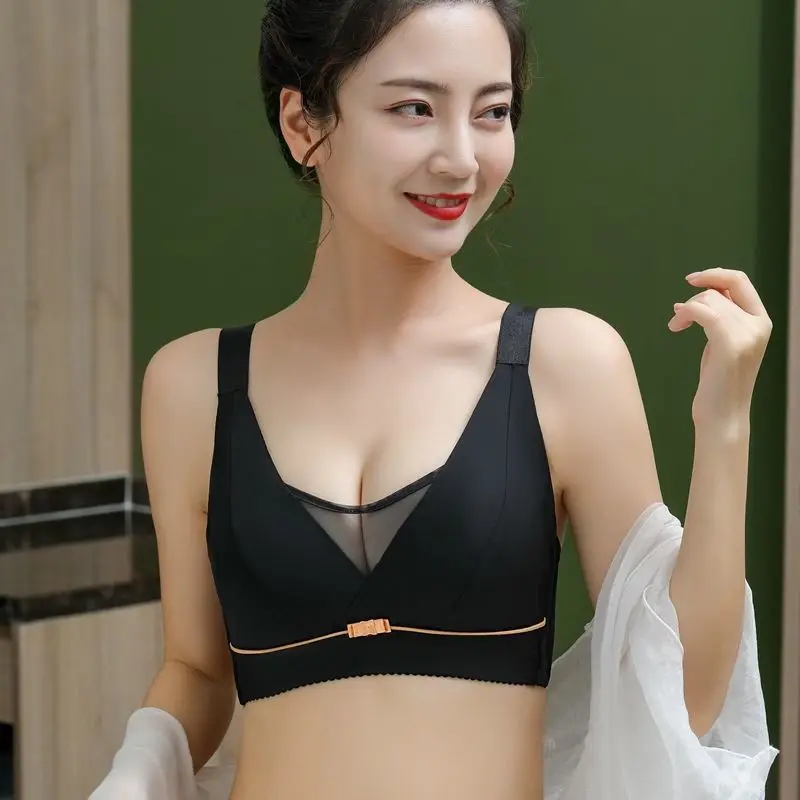 

Sexy Lace Lingerie Bras For Women Latex Female Underwear Without Underwire Push Up Bralette Plus Size Brassiere Nipple Cover