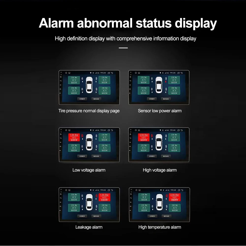 Универсальная USB Android TPMS автомобильная система контроля давления в шинах для