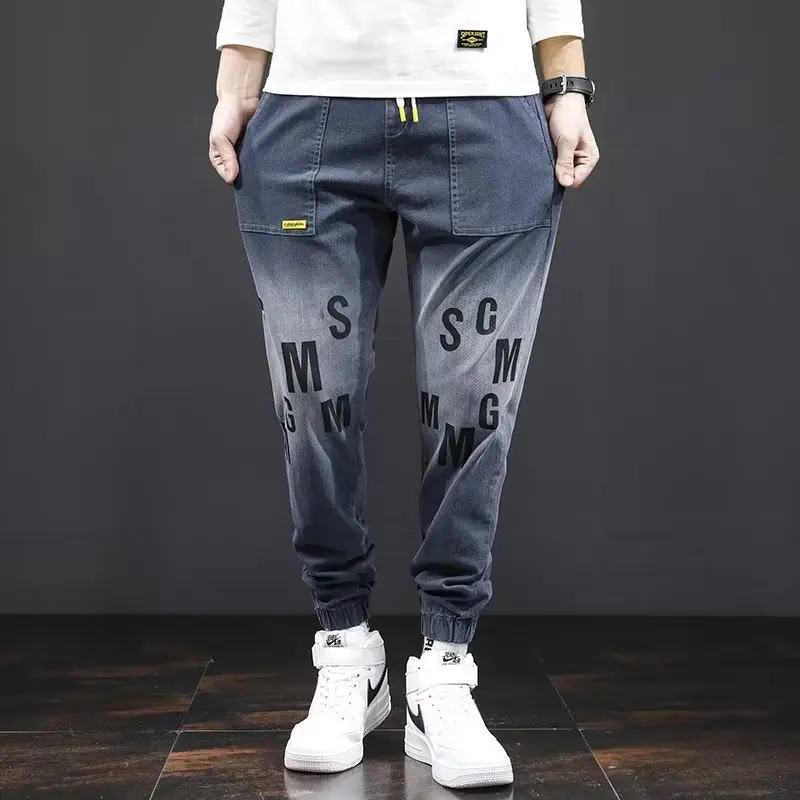 Jeans for Men 2021 Korean Fashion Streetwear Harajuku Men's Casual Pants Patchwork Denim Trousers Hip Hop Men's Clothing