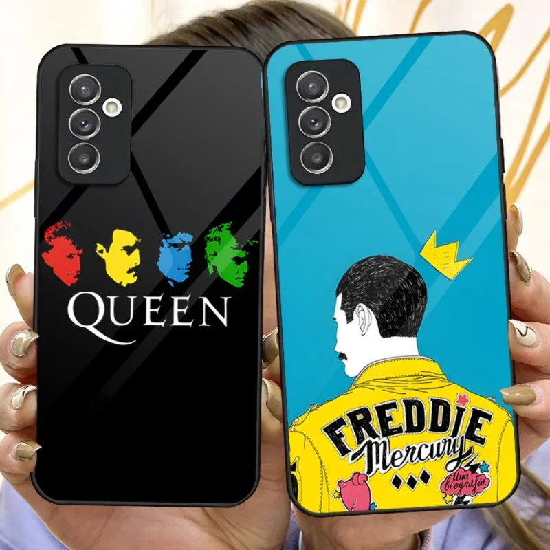 

Freddie Mercury Phone Case For Samsung S30 S23 S21 S20 S22 S9 S8 S10E Note 20 10 Pro Ultra Plus Glass Design Back Cover