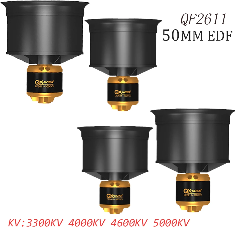 

QX-MOTOR 12 blades Ducted Fan 50mm EDF With QF2611 3300/4000/4600/5000KV 3S 4S Brushless Motor For RC Airplane Model Parts