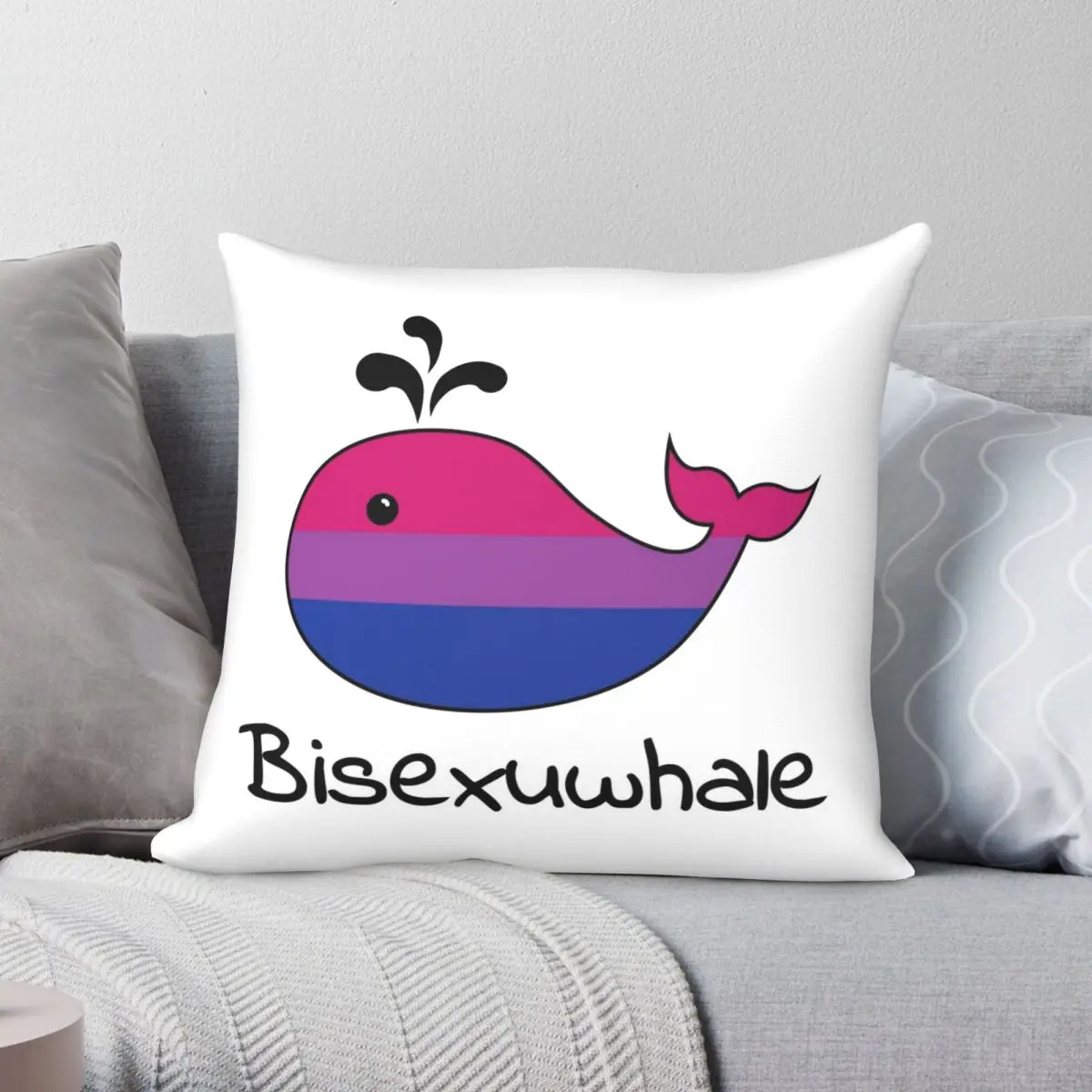 

Bisexuwhale Square Pillowcase Polyester Linen Velvet Printed Zip Decor Room Cushion Cover 45x45