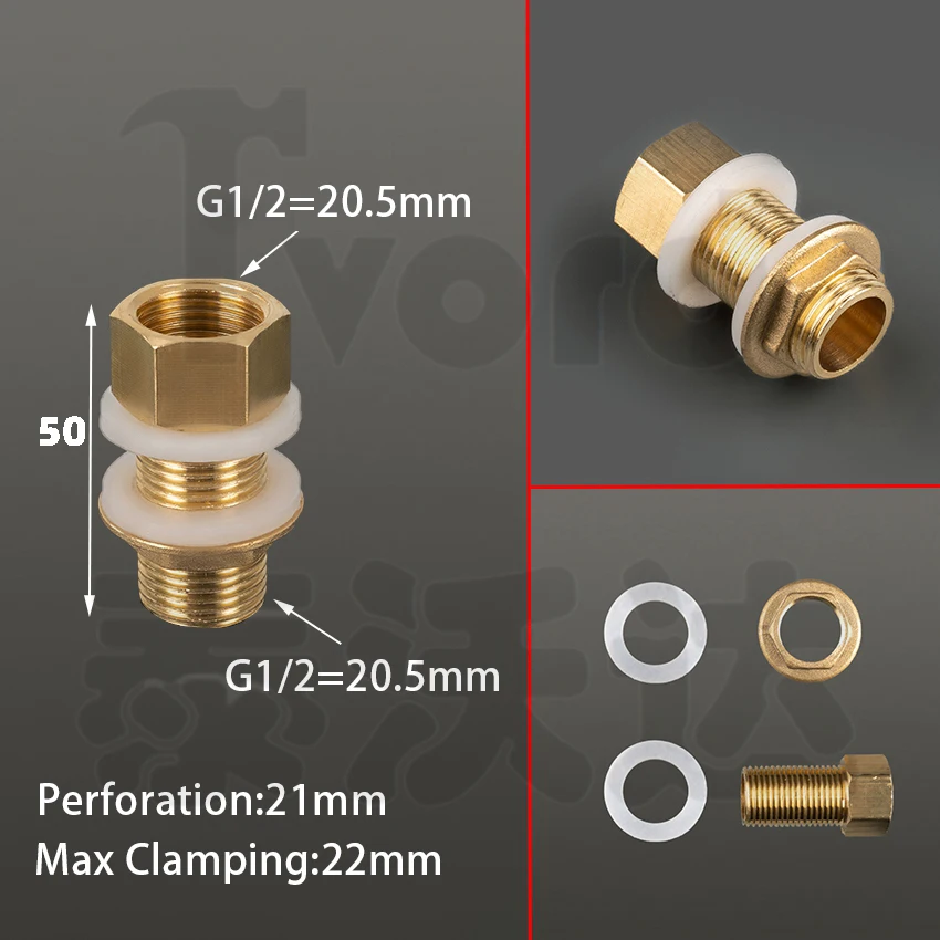 

1/2 "1/4" латунный соединитель резервуара для воды, силиконовая прокладка, медная труба, соединительная муфта для аквариума, садовая ирригационная труба, адаптер для шланга
