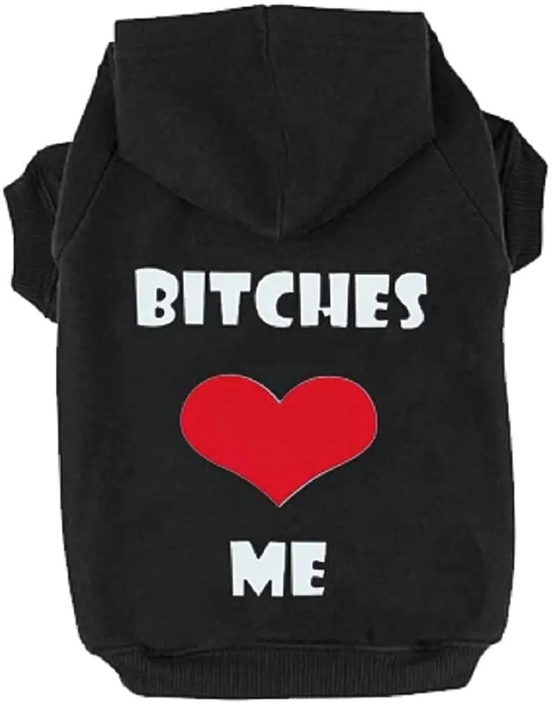 

EXPAWLORER "Bitches Love ME Dog Hoodies Fleece Sweater Shirt Black