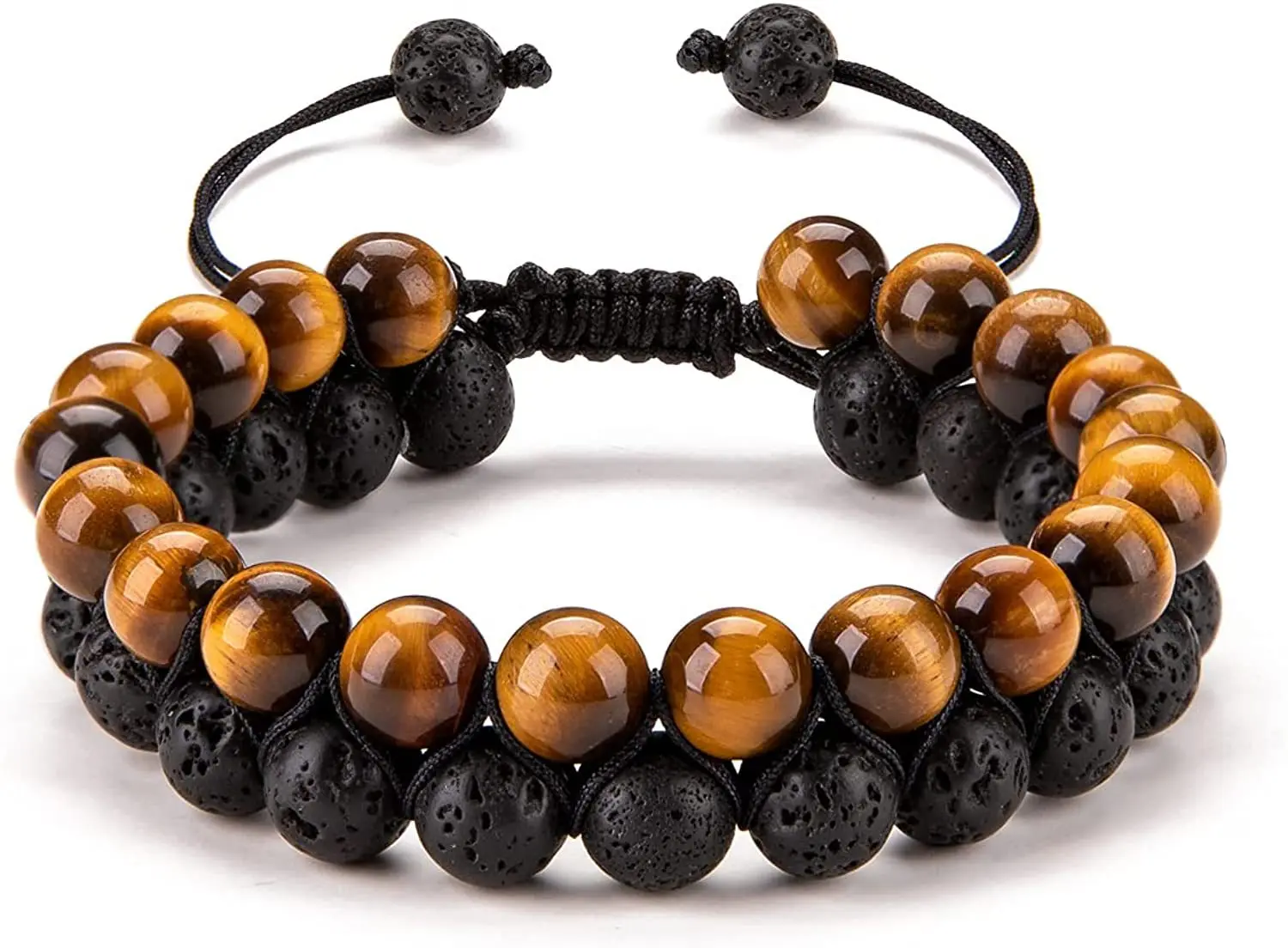 8mm Lava Rocks Pure handwoven Adjustable for Men Women Gifts Jewelry Healing Crystals bracelet Yoga Meditation Relax Anxiety