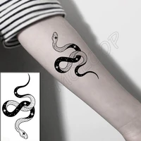 snake fake tattoo sticker star animal black cool body makeup waterproof temporary hand arm leg art for women men kids