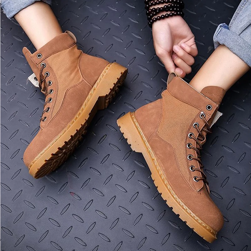 Новинка Мужские ботинки в стиле милитари Обувь для пустыни Мужская зимняя