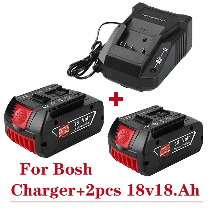 

original 18V18000mAh Rechargeable For Bosch 18V 18.0Ah Battery Backup Portable Replacement BAT609 Indicator light+3A Charger