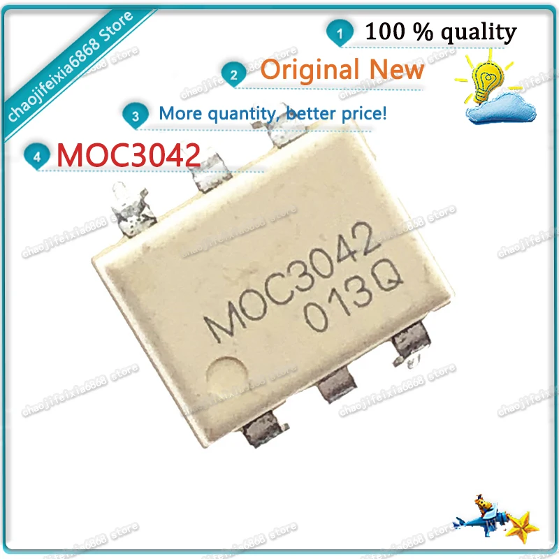 10 шт./лот! MOC3042 3042 DIP-6 MOC3042M MOC3042SR2M DIP6 оптрон чип с оптопарой |