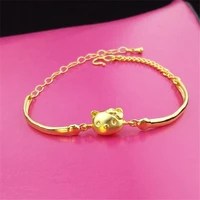 hello kitty gold plated bracelet gold lucky jewelry gift hello kitty bracelet ornaments gifts