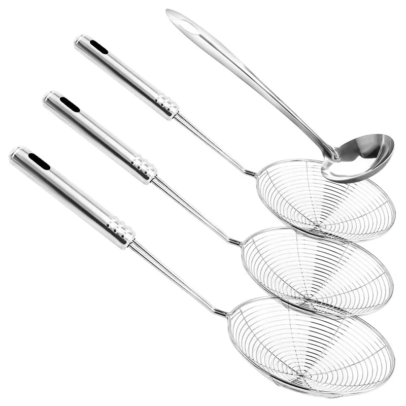 

Skimmer Spoon, 4 Pack Stainless Steel Spider Strainer Skimmer Spoon, Donut Spoon, Skimmer Spoon For Kitchen Deep Fryer