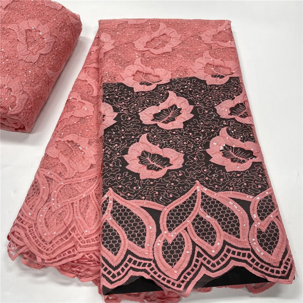 

5 ярдов/партия, гипюр, французская нигерийская сетка, африканский тюль хорошего качества, сетка с блестками, кружевная ткань для платья, вече...