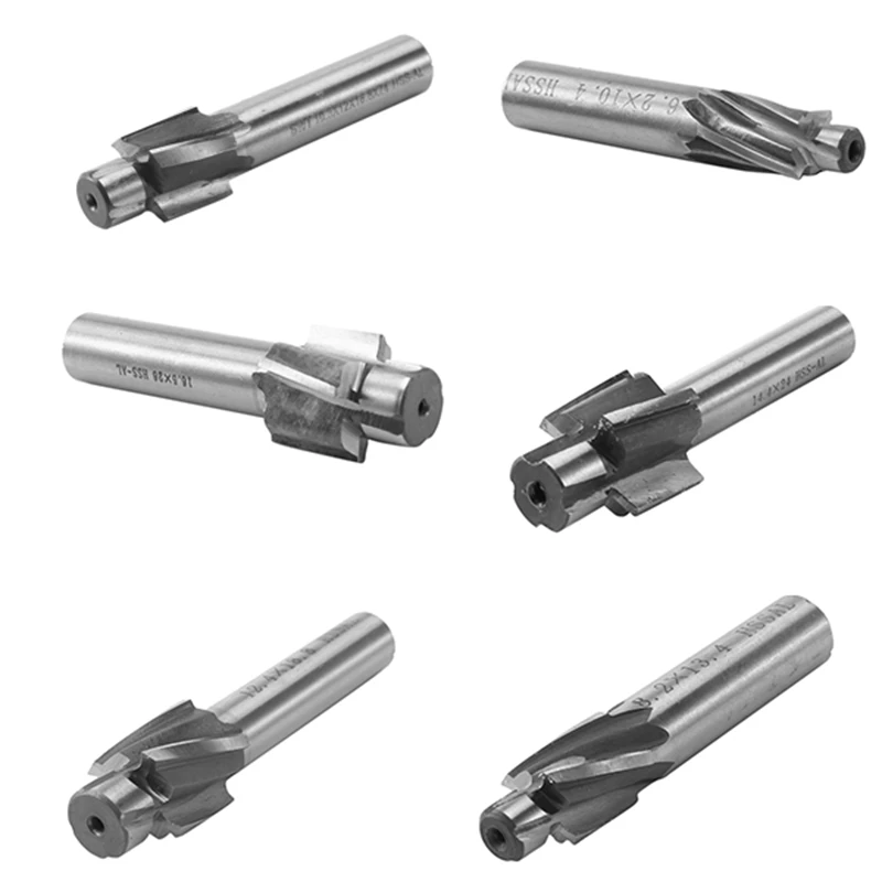 

1Pc 4 Flute HSS Counterbore End Mill,Pilot Slotting Tool Milling Cutter Countersink End Mills CNC Machine Router Bit