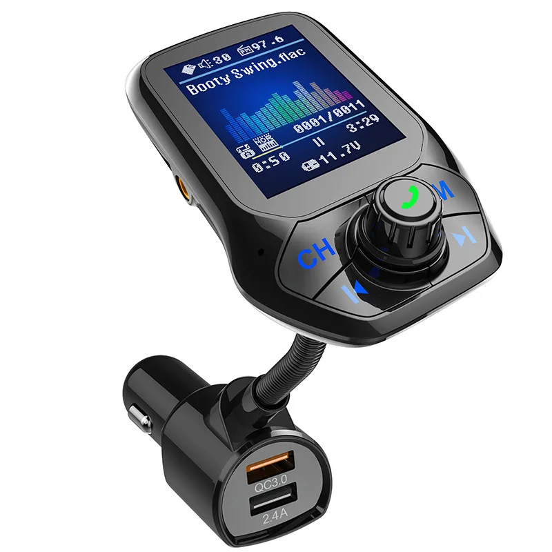 

2022 Car MP3 Music Player Bluetooth 5.0 Receiver FM Transmitter Dual USB QC3.0 Charger U Disk / TF Card Lossless Music