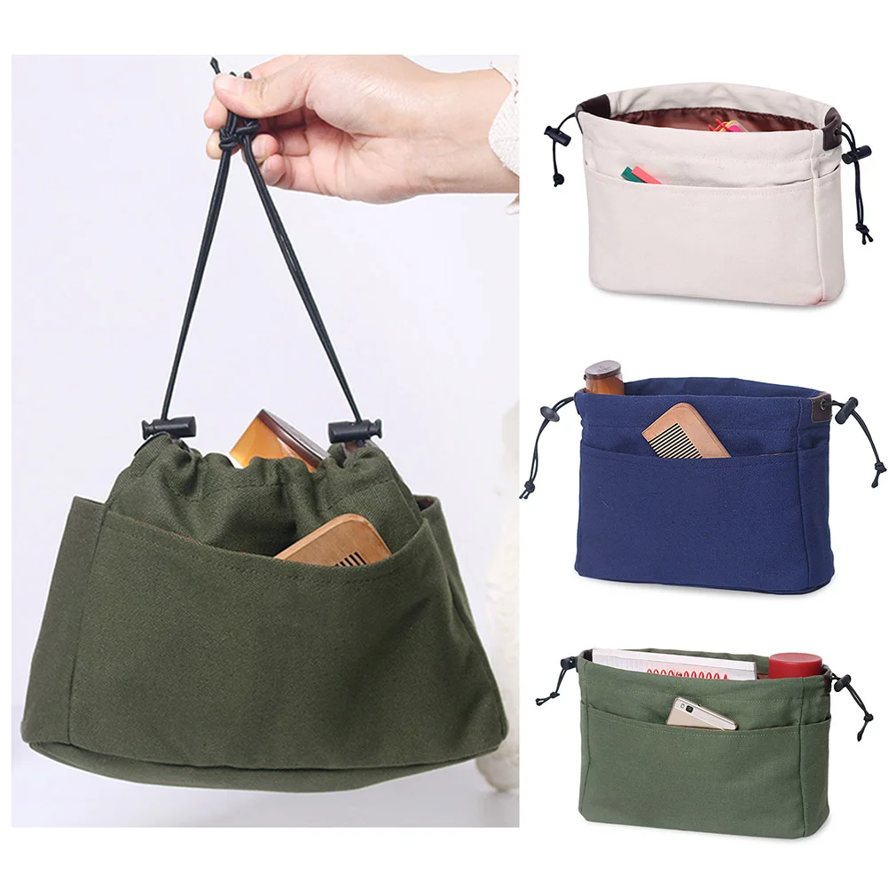 

Canvas Insert Bag Fit For Designer Brand Bag Inner Makeup Organizer Cosmetic Handbags Large Capacity Tote Base Shaper Liner Bags
