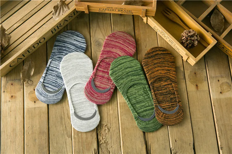 5Pairs New Japanese Style Summer Men's Cotton Invisible Couple Socks Set Hotel Floor Sock
