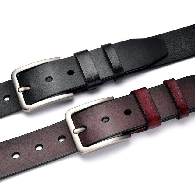3.8CM Wide Men's Belt 100% Genuine Leather Belts for Men Fashion Business High Quality Cowhide Waistband Male Belt Man 3