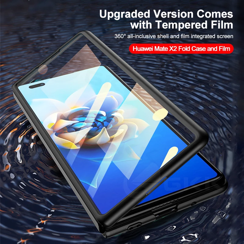 

Чехол GKK для Huawei Mate X2, противоударный ультратонкий защитный Матовый Жесткий чехол для Huawei Mate X2, противоударный чехол + стекло для экрана