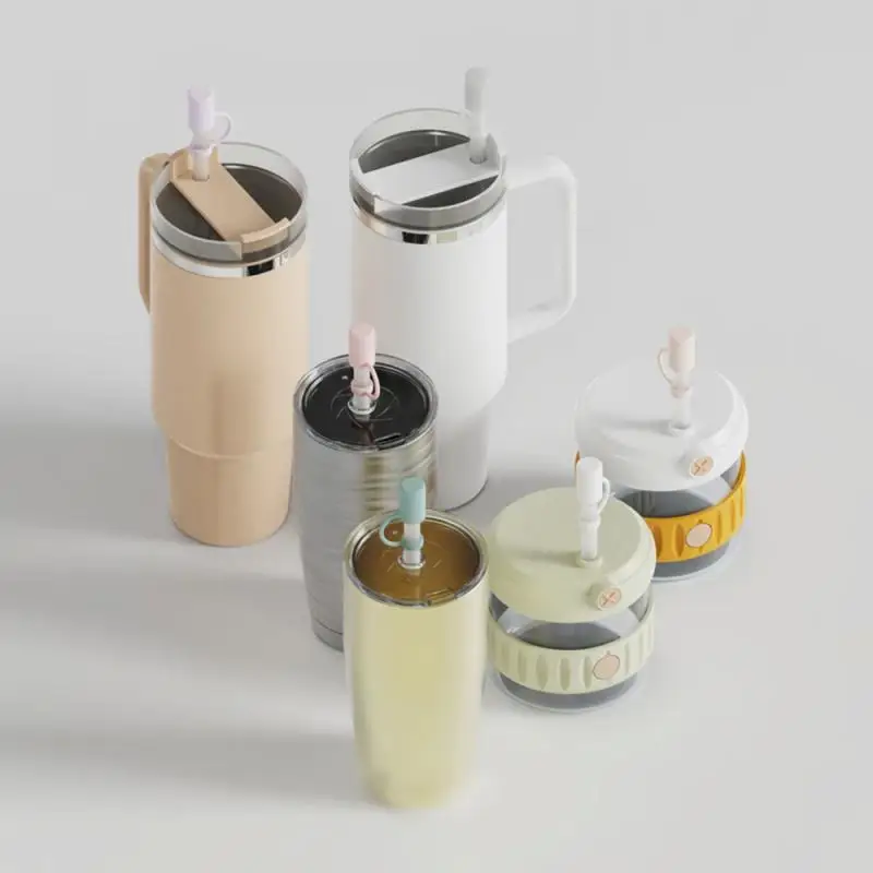 Силиконовые насадки для соломинки брызгозащищенные многоразовые питья крышки