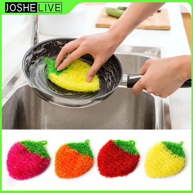 

13*14cm Korea Strawberry Wipes Dishwashing Towels Acrylic Polyester Silk Dish Cloth Cleaning Cloth kitchen washing towel