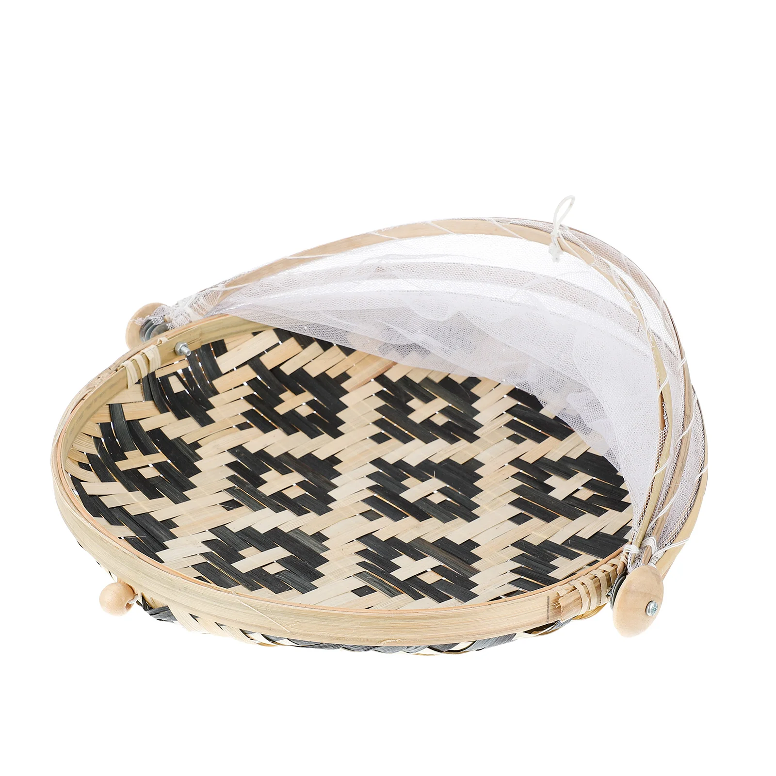

Basket Serving Tent Woven Storage Fruit Covers Baskets Mesh Bread Picnic Hand Bamboo Cover Outdoors Vegetable Tray Tabletop Nuts