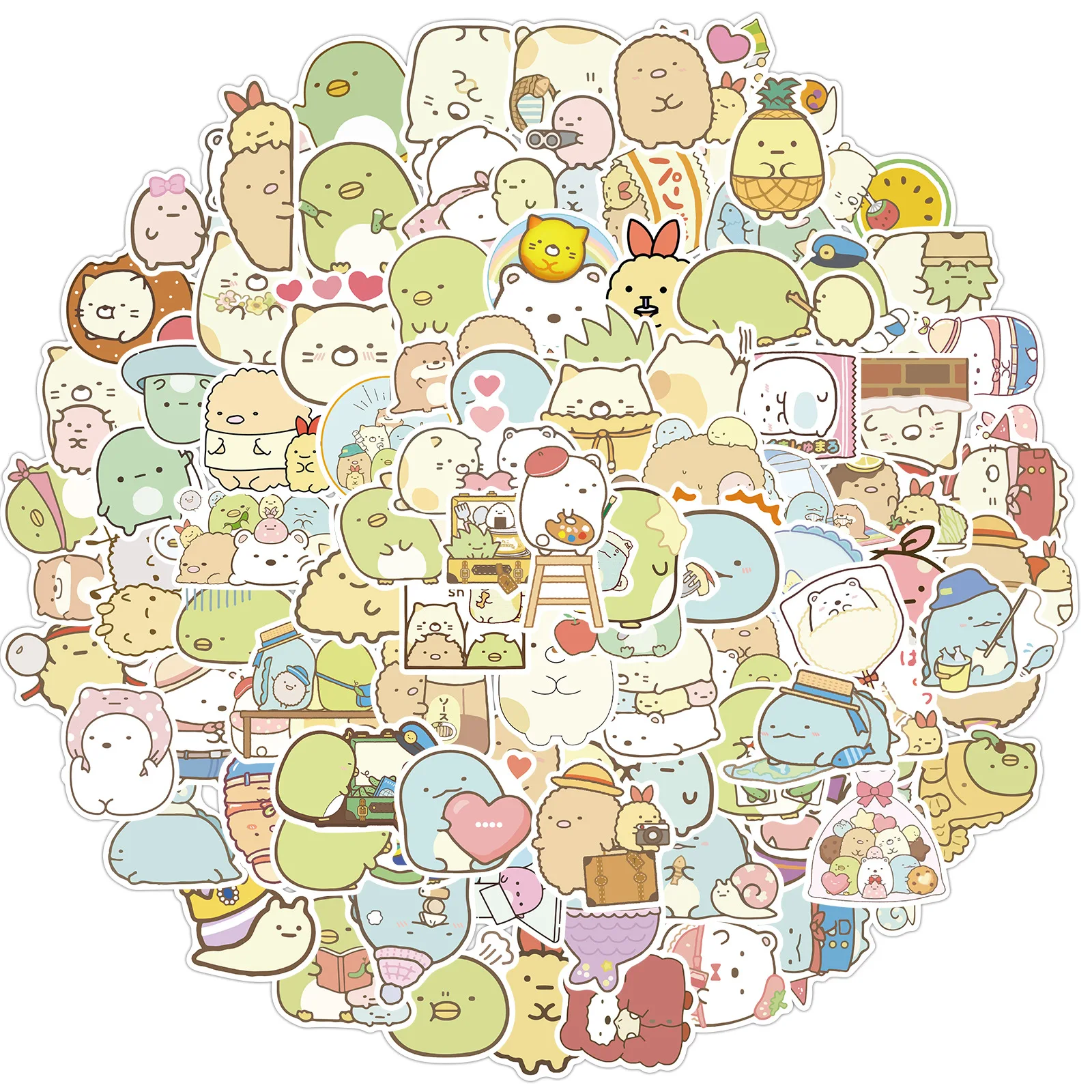 

50/100Pcs Cartoon Creatures in the Corners Waterproof Stickers Graffiti Refrigerator Water Cup Skateboard Decoration Stationery