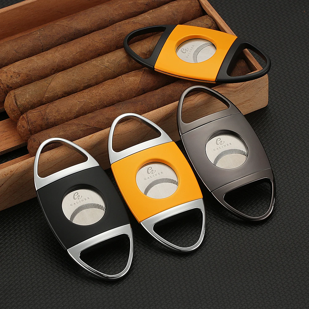 

GALINER Professional Cigar Cut Tool Sharp Scissor Guillotine Tobacco Cutting Accessories Pocket Cigar Knife Luxury
