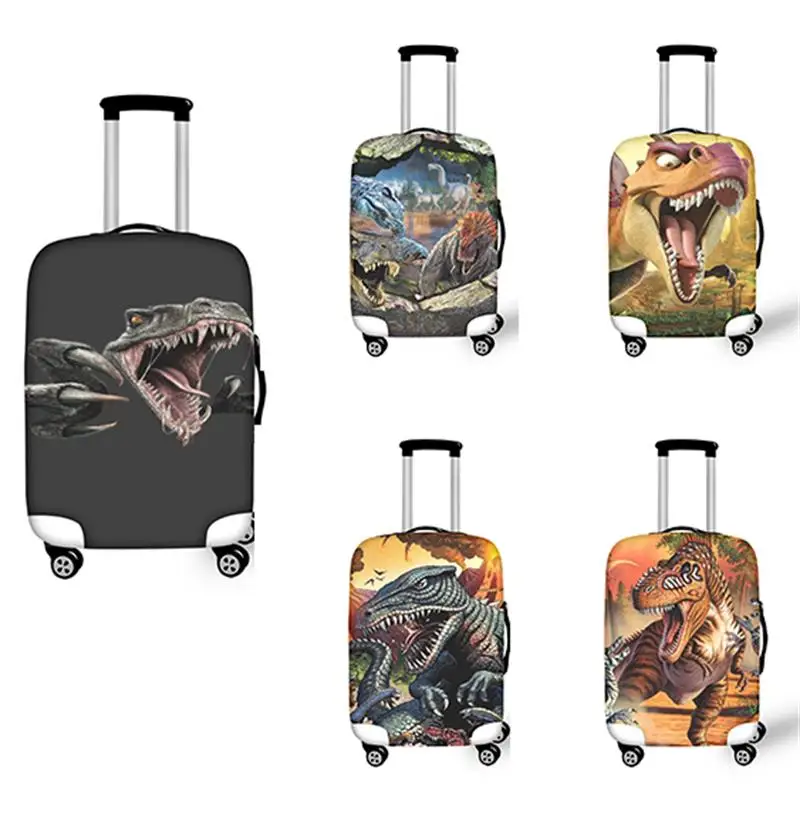 

Nopersonality Dinosaur Forest Print Foldable Easy to Install Lightweight Luggage Case Waterproof and Dustproof Travel Essentials