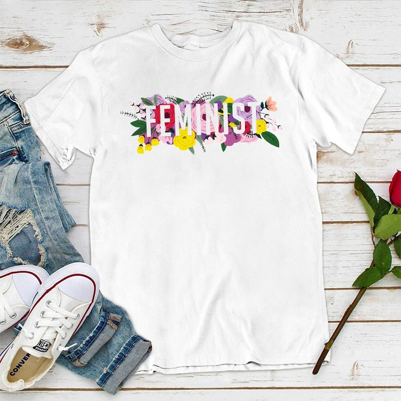 

Women Summer Sportswear Female White Tops Women T-Shirts Girl Power Printing T Shirt Creatives Punk Short Sleeve Women'S Tshirts