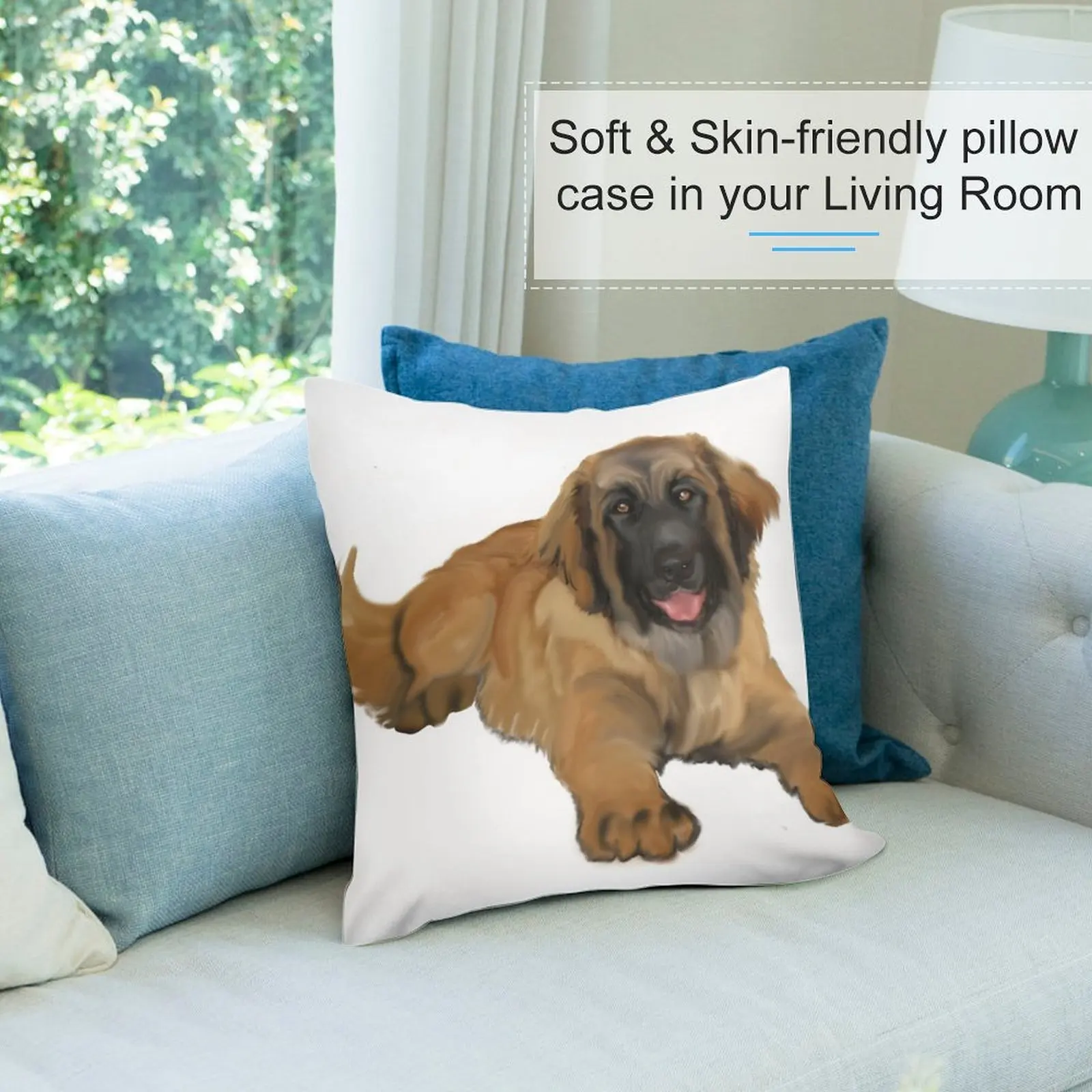 Детская подушка-чехол для щенка leonбергера