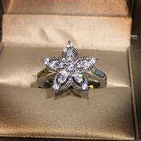 100 real s925 sterling silver flower shape diamond ring for women bohemia anillos de wedding bands bizuteria topaz rings box
