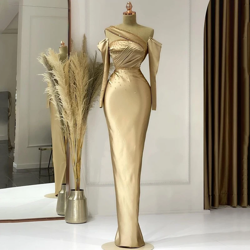 

Thinyfull платье-Русалка для выпускного вечера, официальное женское платье с длинным рукавом для коктейльной вечеринки, платье на одно плечо, дл...