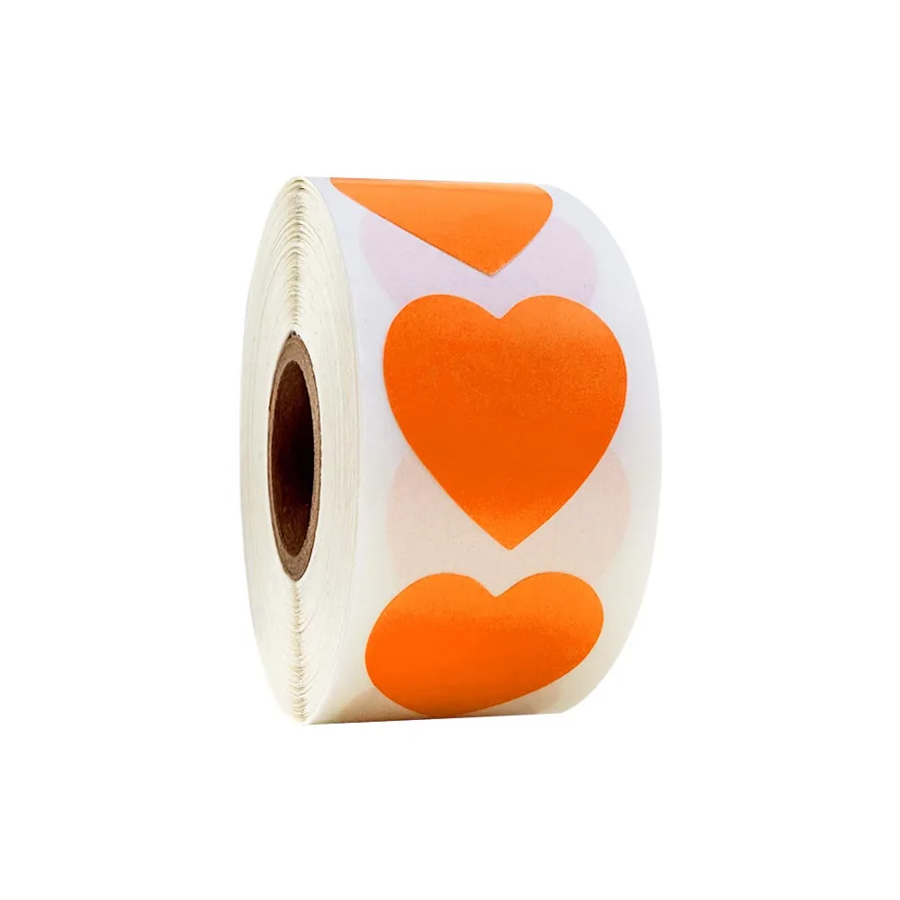 

500pcs 1 Inch Stickers Heart-shaped Love Stickers Red Sticker Heart-shaped Decorative Tag Sticker Label Handmade Stationery