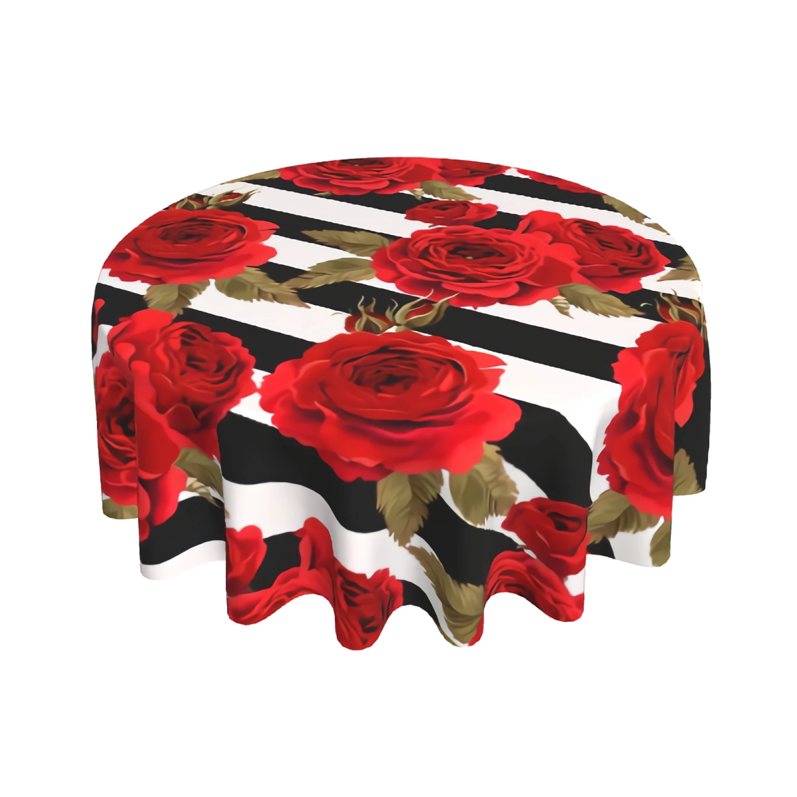 

Black White Striped Table Cloth with Dust-Proof Wrinkle Resistant Waterproof Decorative Table Cover