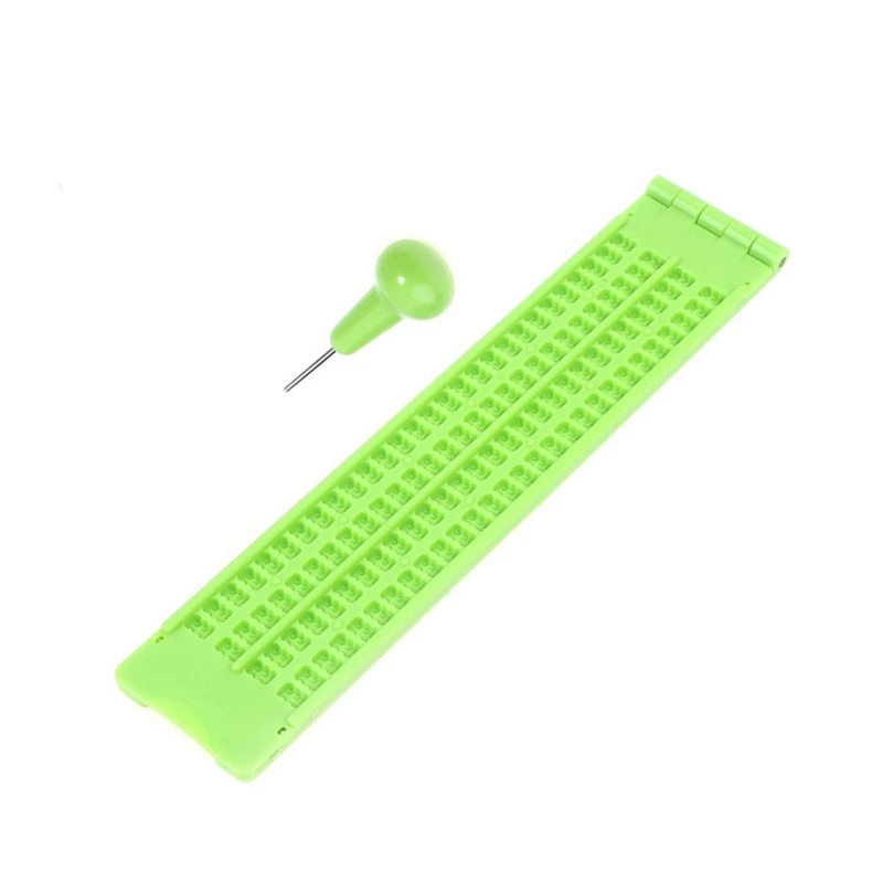 

4 Lines 28 Cells Braille Writing Board With Stylus Braille Slate Portable Practice For The Blind Learning Supplies