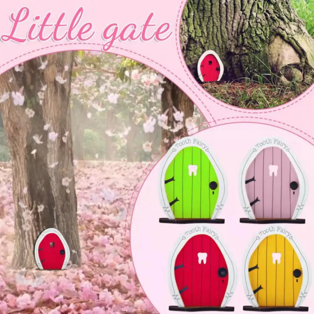 

Diy Fairy Tale Gate Wooden Tree Sculpture Statues Decor Tree Decoration Elf Home Durable Fairy Gate Fairy Garden Door Mini