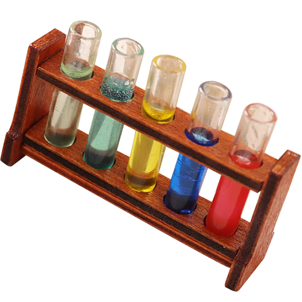 

1 Set House Decoration Miniature Glass Test Tube Rack Mini Adornment