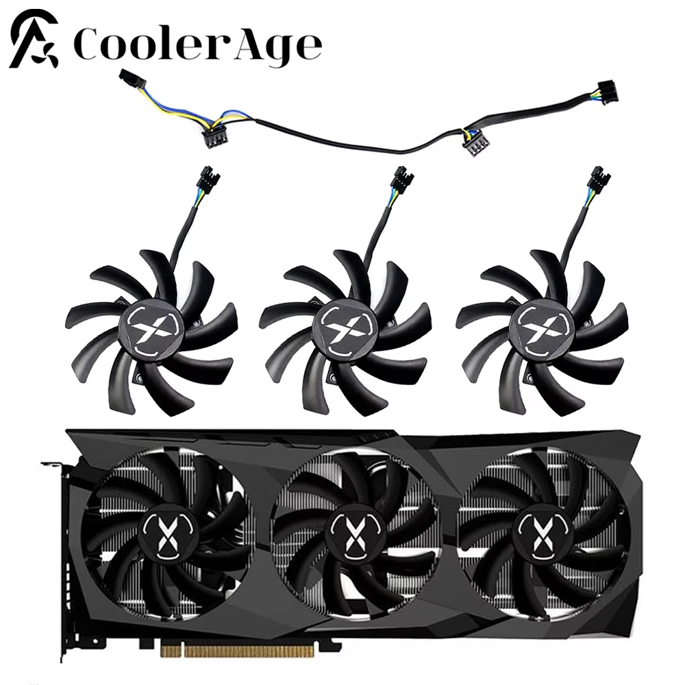 Фото Для XFX RX 6700 XT Speedster SWFT Вентилятор видеокарты 85 мм T129215SU RX6700XT Сменный вентилятор видеокарты GPU №1