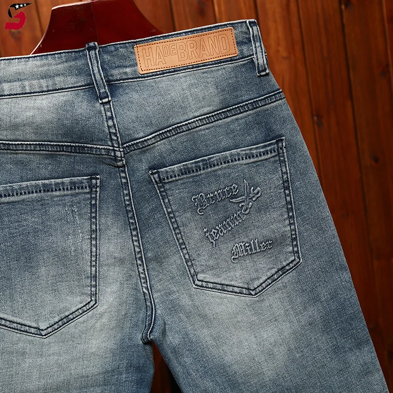 Высококачественные джинсовые шорты для мужчин лето 2023 модные корейские тонкие