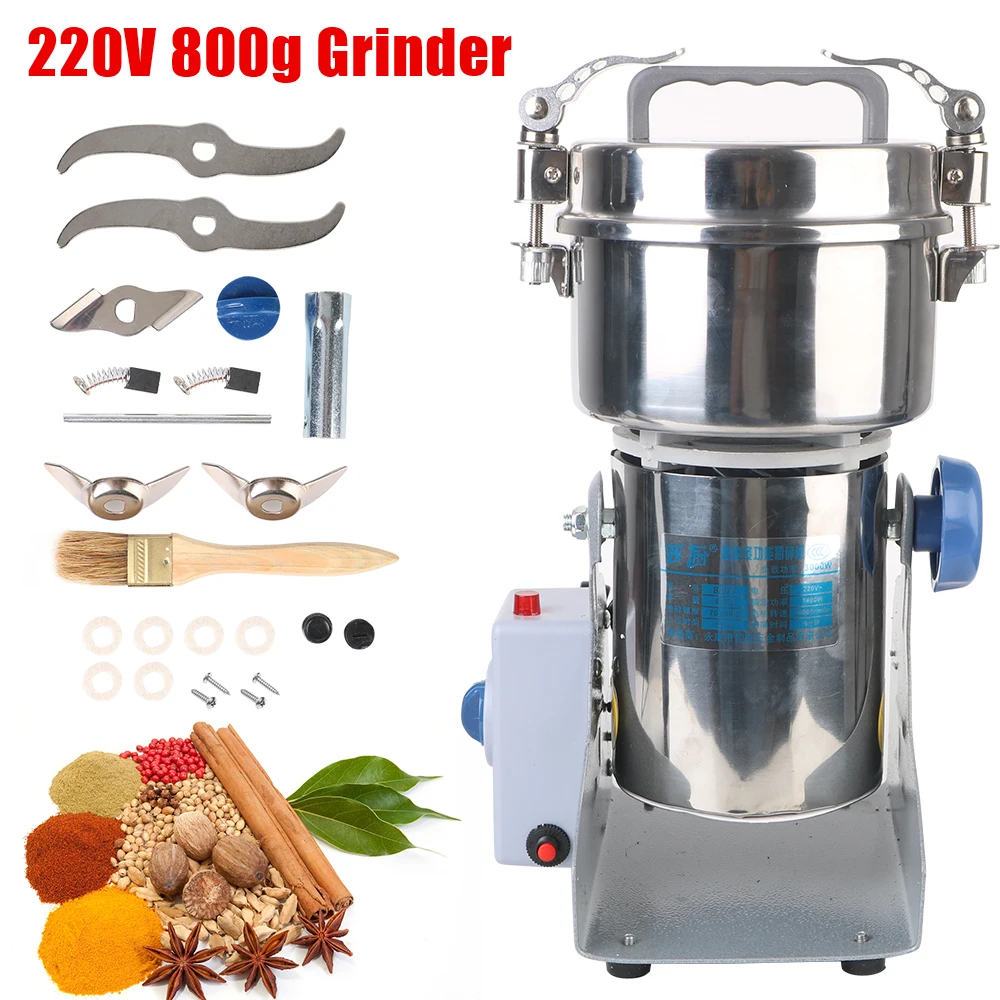 

Electric Gristmill 800g 220V Grinding Machine For Grains Spices Bean Wheat Cereals Coffee Flour Powder Crusher Dry Food Grinder