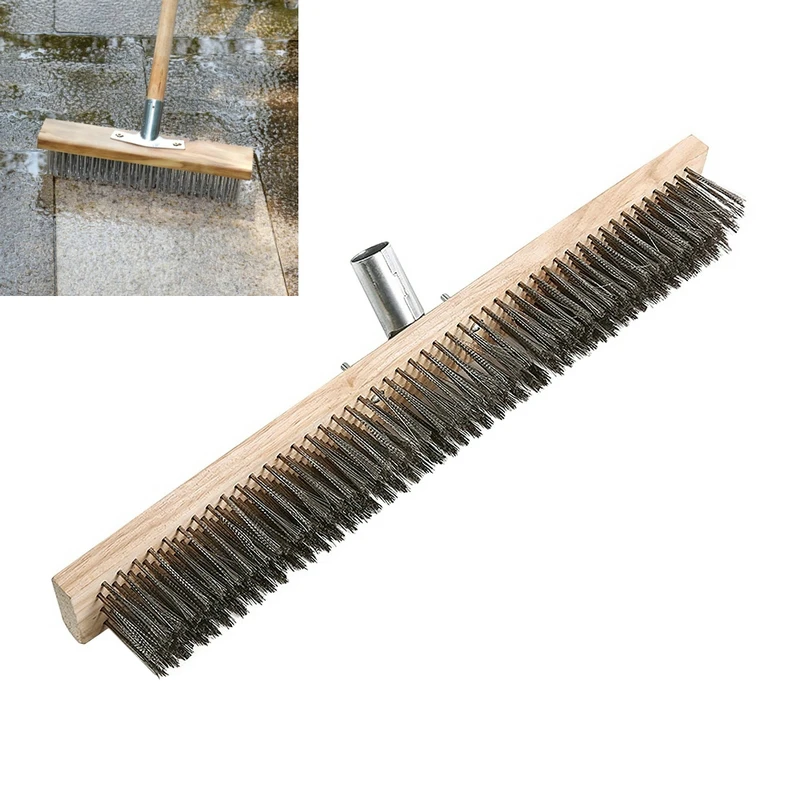

1PCS 20/30/45CM Stainless Steel Wire Broom Brush Sweeping Floor Garden Moss Cleaner Scrubber Kitchen Household Cleaning Tools