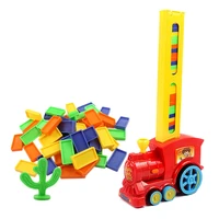automatic laying kids domino train car set sound domino colorful game educational diy toy gift