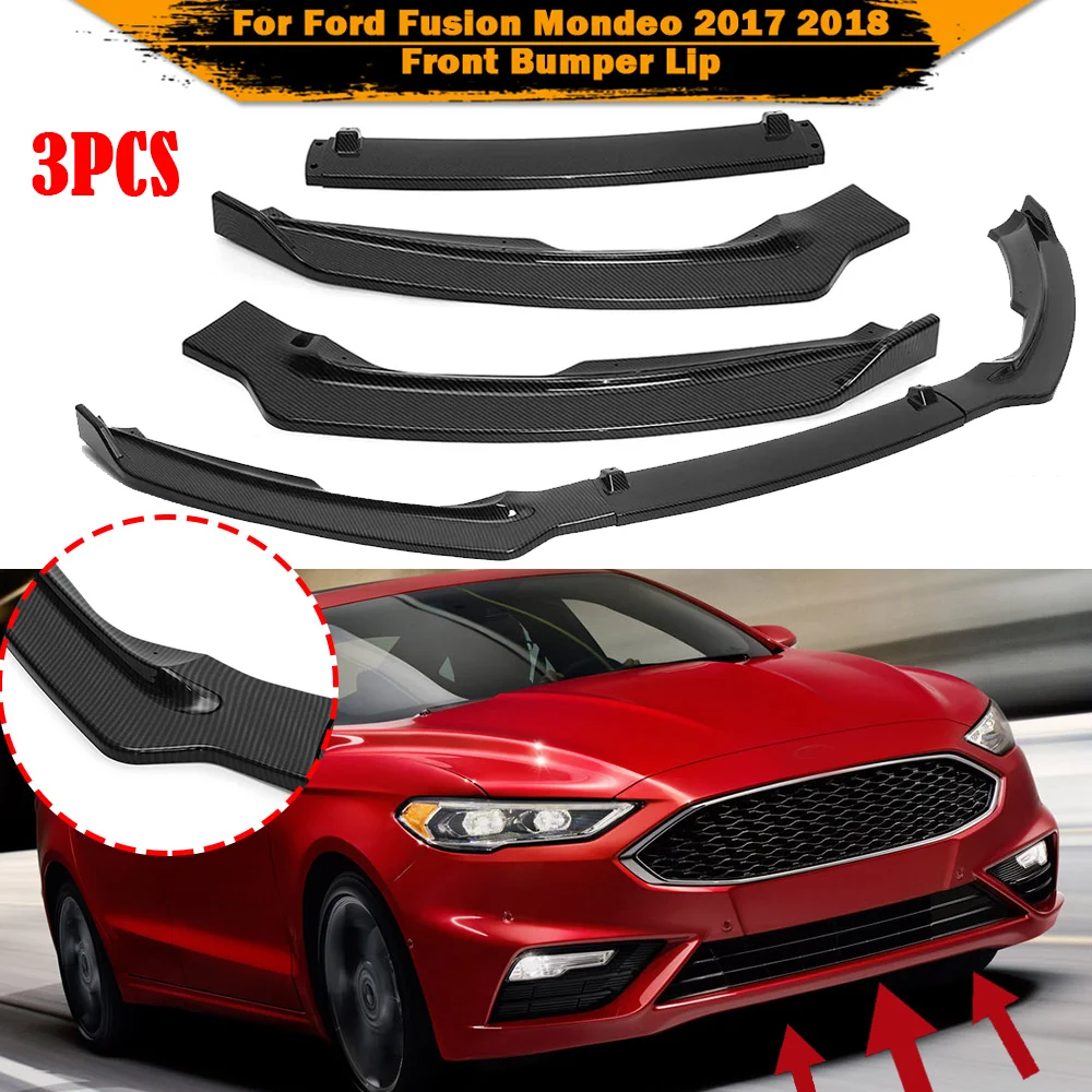 

For Ford For Fusion For Mondeo 2017 2018 Car Front Bumper Lip Splitter Diffuser Lip Body Kit Spoiler Bumpers Car Styling