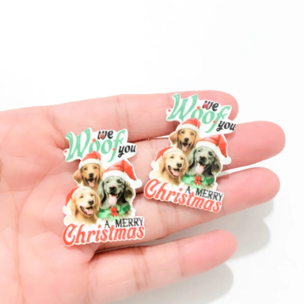 10 шт. зеленая лягушка ручная красная шляпа собака акриловые подвески эпоксидный