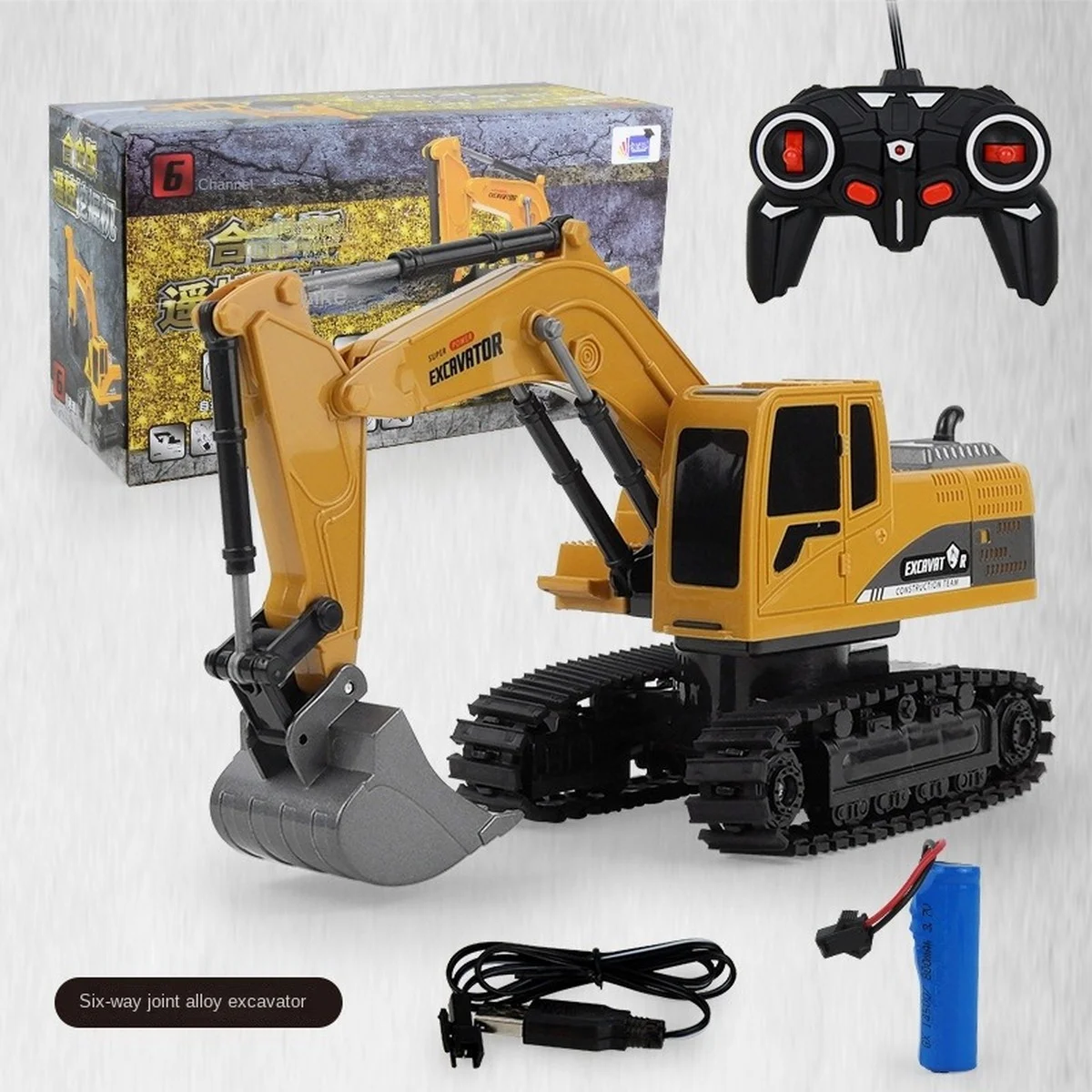 

Electric Wireless Remote Control Engineering Vehicle Die-casting Alloy Excavator Simulation Model Toy 6CH Excavator Toy Car Gift