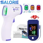 Профессиональный медицинский Пульсоксиметр Spo2 кончики пальцев Пальчиковый пульсометр цифровой инфракрасный бесконтактный термометр