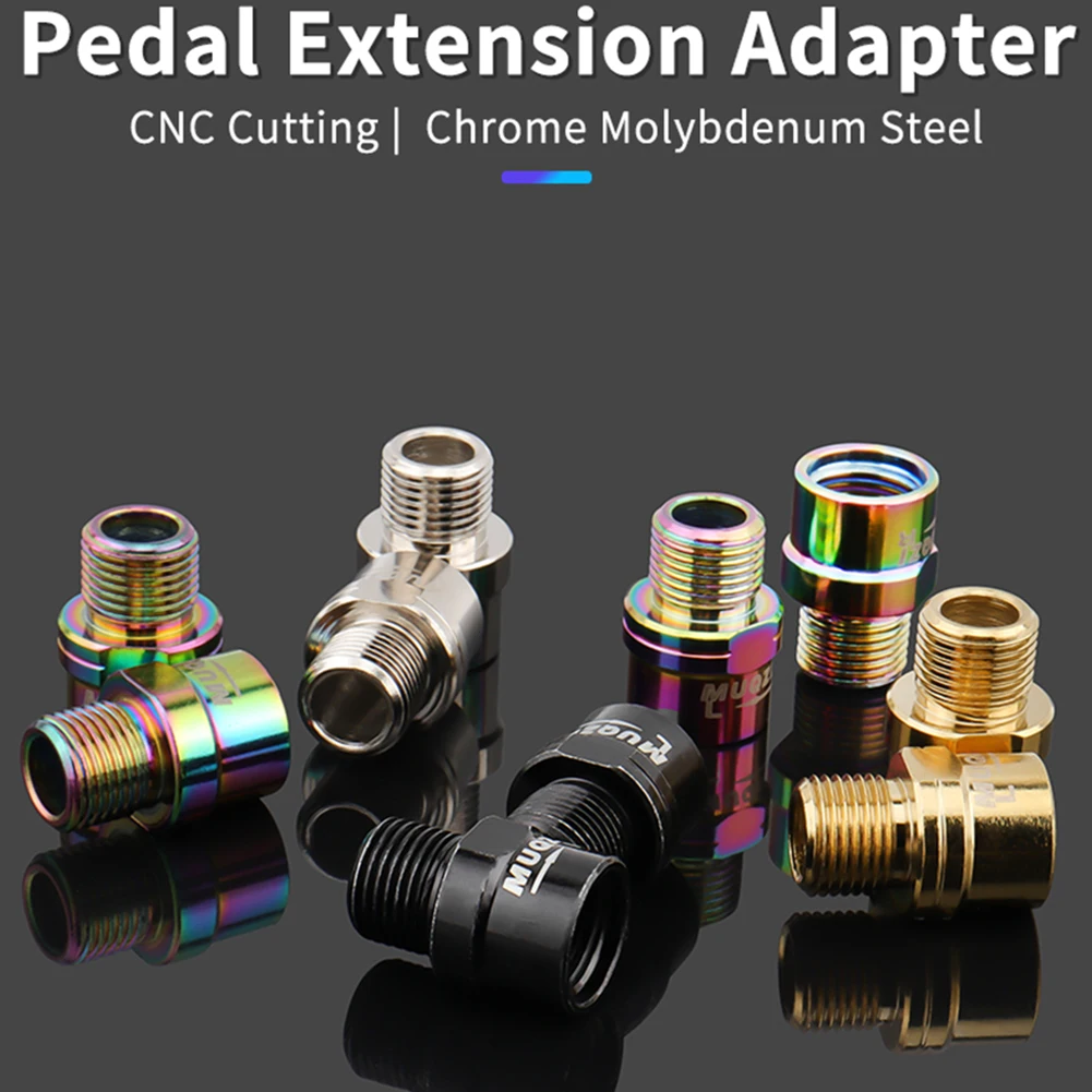 

Bike Pedal Axle Extender Wear Resistant Bike Pedals Adapters Spacers Chrome Molybdenum Steel Anti Corrosion Left Right Signs
